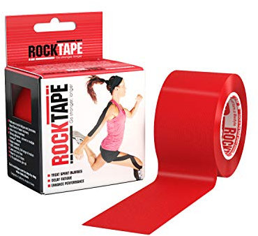 RockTape Unisex Uncut Std Kinesiologie Tape Elastisches Therapeutisches Sportband für Schulter, Knöchel, Ellenbogen, Handgelenk, Schienbeinschienen und Knie Unterstützung - Rot