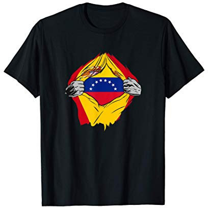 Super Bandera Venezuela y España Descendiente de Venezolano Camiseta