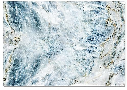 wandmotiv24 Fototapete Marmor blau gold weiß, M 250 x 175 cm - 5 Teile, Wanddeko, Wandbild, Wandtapete, Marmoroptik Stein Mineral M6559
