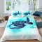 Loussiesd Meer Turtle Betten Set 3D Reptile Bedrucktes Bettwäsche Set 155x220cm für Jungen Mädchen Kinder Ozean Marine Themed Bettbezug Set Meer Tiere Tortoise Zimmer Dekor 2St