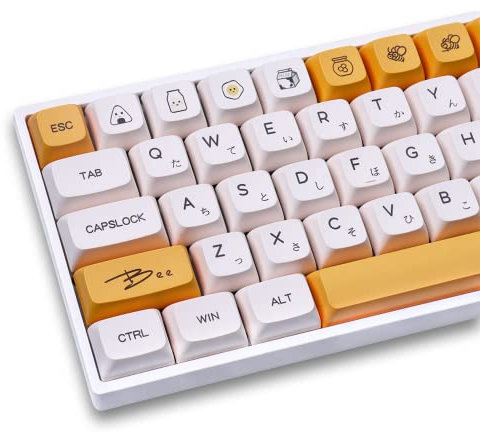 137 Tasten Honig und Milch Japanese Tastenkappen PBT Dye Sub XDA Profil passend für 60% 65% 95% Cherry MX Switches mechanische Tastatur