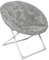Amazon Basics Schalenstuhl aus Kunstfell mit Metallgestell, Grau, 69 x 82 x 82 cm (D x W x H)