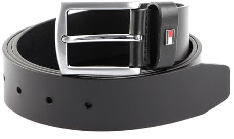 Tommy Hilfiger Herren Gürtel Denton Leather 3.5 aus Leder, Schwarz (Black), 85 cm