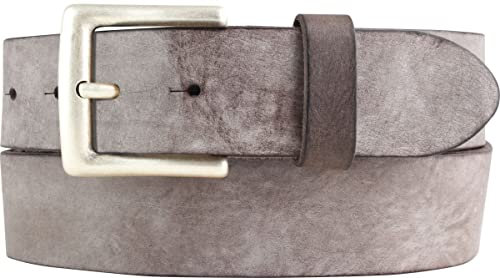 BELTINGER Premium Weicher Vollrindledergürtel, 40 mm breit, Used Look, Jeans & Hosen, Vintage Stil, Made in Italy, Casual und Office | Braun 100cm