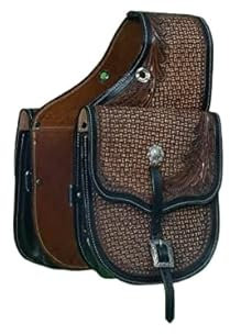 Y&Z Klassische Westernsatteltasche aus Leder, mittelgroß, Hellbraun, Antik-Optik, hochwertige importierte Pferdesatteltasche mit Edelstahl-Hardware, stilvolles Reitzubehör zum Reiten