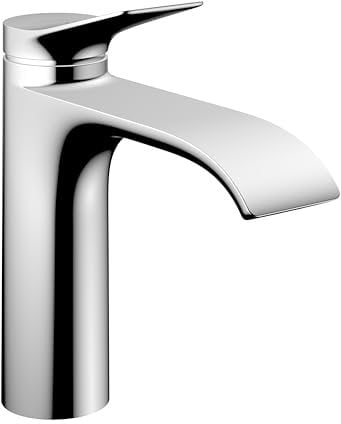 hansgrohe Vivenis - Waschtischarmatur mit Zugstangen-Ablauf, energiesparend (CoolStart), Wasserhahn Bad mit Auslauf Höhe 110 mm, Mischbatterie Waschbecken wassersparend (EcoSmart), Chrom, 75023000