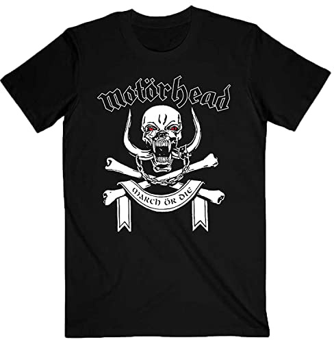 Motorhead 'March Or Die Lyrics' (Black) T-Shirt