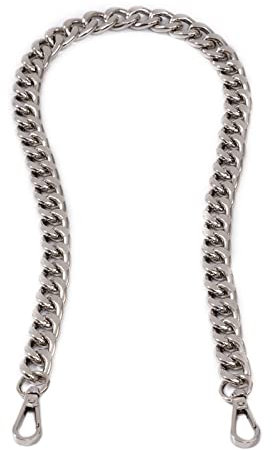 Xiazw Schöne Taschenkette Geldbörsen Schulterriemen Kette Schultergurt Crossbody Taschengurt Ersatz Zubehör Charm Dekoration (Silber,66 cm)
