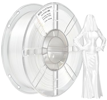 iBOSS PLA+Silk Filament 1,75mm, Glänzendes Metallisches Seiden-3D-Filament, Hochfestes PLA PLUS 3D Drucker filament, 1KG Spule, Seide Weiß