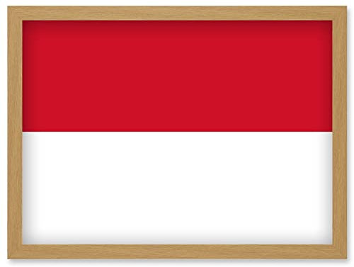 Artery8 Monaco National Flag Patriotic Vexillology World Flags Country Region Poster Artwork Framed Wall Art Print A4