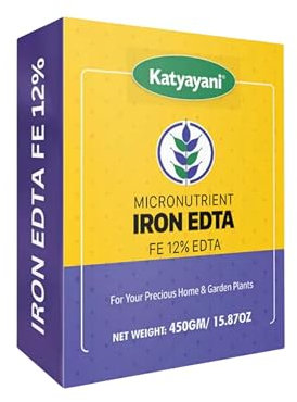 Katyayani Iron EDTA - Fe 12% EDTA Micronutriments chélatés pour légumes, fruits et plantes florales, corrige les carences en fer.
