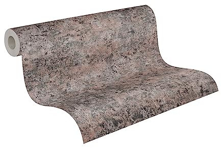 A.S. Création Livingwalls Travel Styles Vliestapete - Tapete mit Putzoptik in Bronze und Schwarz - klassische Wandtapete für verschiedene Räume in 10,05 m x 0,53 m