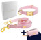 VELVETIER® Rose | Halsband Hund im Set mit Leine & Beutelspender | Veganes Leder | Hunde Halsbänder, Hundehalsband | Hundeleine 2m, Hundeleine mit Halsband (M/L: 39 - 59cm)