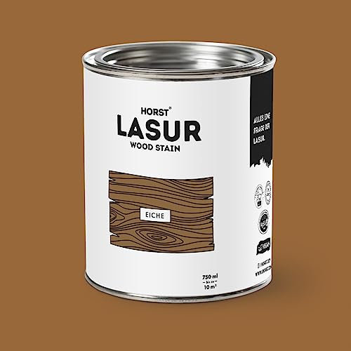 HORST Holzlasur – nachhaltige & umweltfreundliche Lasur (100% natürlich) für innen & außen - optimaler Schutz, geruchsneutral & wetterfest – Eiche - 3 Liter