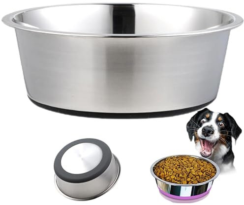 Decyam Cuenco de Acero Inoxidable para Perros y Otras Mascotas, con Base de Silicona Antideslizante, Cuenco de Comida y Agua, Apto para lavavajillas, fácil de Limpiar