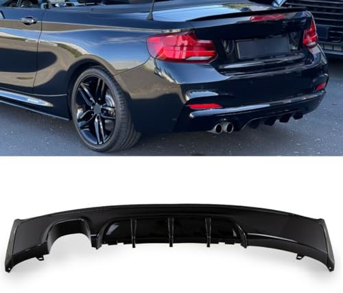 Sport-Performance Heckdiffusor schwarz glänzend 2 Rohr Links kompatibel für BMW F22 F23 mit M-Paket DM Autoteile 914039