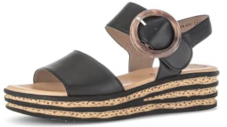 Gabor Damen Plateausandalen, Frauen Sandalen,Best Fitting,Sommerschuhe,Freizeitschuhe,offene Schuhe,Strandschuhe,bequem,schwarz,40.5 EU / 7 UK