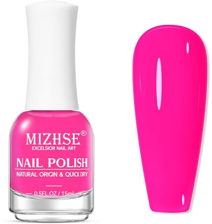 MIZHSE Nagellack Rot Nagellack Schnelltrocknend Oil Based Nail Polish Gel Nagellack Ohne UV Lampe Nagellack Langanhaltend Formel die Schnell Trocknet, 1 x 15 ml
