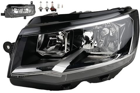 Johns, Scheinwerfer Halogen Front passend für VW Transporter T6 04/15- H7 H7 Links + Nebelscheinwerfer + Leuchtmittel