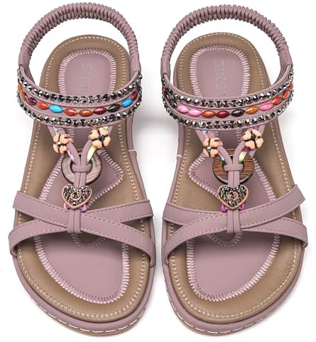 Vunavueya Donna Scarpe Sandali Moda con Cinturino Casual Estive Sandalo a Punta ApertaViola Love 36