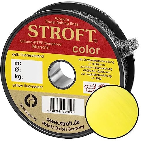 Stroft Color Monofile Angelschnur Gelb Fluo 0,13mm 1,8kg 100m