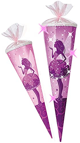 mit 3D Effekt - Glitzer ! - Schultüte - Elfenkönigin - Fee Schmetterling - 35-100 cm - Größe wählbar - Zuckertüte - ALLE Größen - Nestler - rund oder ecki..
