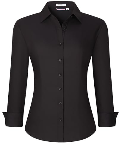 Alex Vando Women's Long Sleeve Dress Shirt Wrinkle Free Stretch Casual Work Blouse Tops