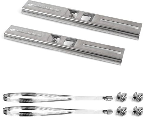 LWLWA 30CM Masthalterung, 2 Stück Vertikale Klemme, Edelstahl Schilder Halterung, mit Zwei Verstellbaren Clips, für Überwachungskameras, Außenschaltkästen