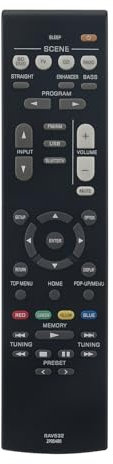 AULCMEET RAV532-ZP35480 Replacement Remote Control Compatible with Yamaha 4K Ultra HD AV Receiver 5.1-ch Amplifier RX-V379 RX-V383 RX-V383BL RXV383BL RXV379 RXV383