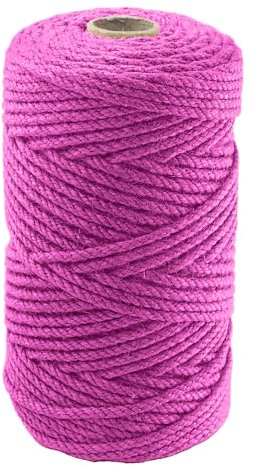 IMROPE Corde en jute rose de 4 mm x 60 m, ficelle pour jardinage, tomate, grimpante, plantes, fleurs, artisanat, emballage cadeau, décoration