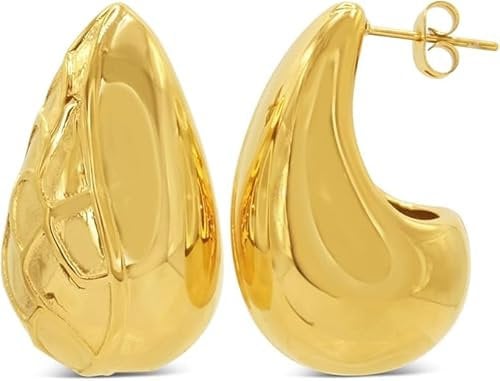 ARS-ARGENTI Ohrringe XL Waterdrop Leopard 750 vergoldet 18K Schmuck Geschenk Damen Mädchen 32 mm statement extragroß hochwertig edel hypoallergen