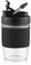 Sivaphe Reusable Glass Coffee Cup | 12oz/350ml Leakproof Travel Mug with Portable Metal Handle,Black | Borosilicate Glass,Eco-Friendly,BPA-Free|Camping,Gifts,Car Mug,School