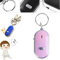 Localisateur de clés, capteur activé par le son, télécommande portable, sifflet, localisateur d'objets intelligents, alarme anti-perte, porte-clés avec lumière flash (rose)