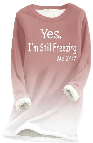 KHIRVWL 2024 Felpa Donna Senza Cappuccio Invernale Termico Felpe in Pile Peluche Felpa Maglietta a Maniche Lunghe e Girocollo Teddy Pullover Caldo Pigiama Casuale Jumper Sweatshirt Taglie Forti