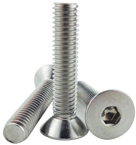 Fajoeda 20 Stück Senkkopfschrauben M6 edelstahl, M6 x 30mm Senkschraube mit Innensechskant Vollgewinde A2 -V2A Senkschraube Edelstahlschrauben Flachkopfschrauben Schrauben