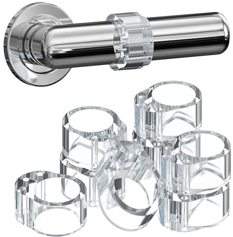 Strongest Home 8-Pack Door Stop Wall Protector for Door Handle - Clear & Invisible Wall Door Stoppers Wall Protector, Damage-Free Glass Shower Door Stopper, No Adhesive, Fits All Door Handle Types