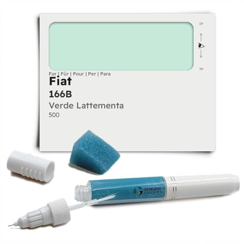 Genuine Colors Lackstift Verde LATTEMENTA 166B für FIAT Silber 500