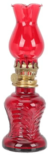 VOSAREA Petroleumlampe Aus Glas Mini-Laterne Einzigartige Beleuchtung Öllicht Vintage Hochzeitsdeko Retro-petroleumlampe Öllaternen Für Den Innenbereich Rustikale Laterne Türdekoration Rot