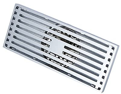 Shower Drain Brass Large Flow Shower Floor Drain 200×80MM Rectangle Shower Waste Drain with Removable Cover, Stainless Steel Filter