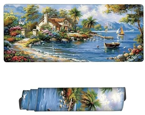 Tappetino Mouse Mare Tappetino Scrivania Grande 1600x800x3mm,Impermeabile Mouse Pad Astratto Tappetino per Mouse,Tappetino Gaming con Base in Gomma Antiscivolo,Accessori Scrivania,Regalo Donna RS-148
