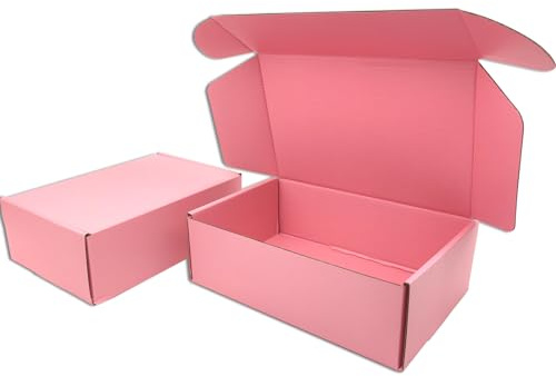 Cenoid Small Postal Boxes, 23x15x7.5cm Pink Postage Parcel Shipping Cardboard Boxes for Posting Shipping Delivery Packaging boxes for Small Business (Pack of 25)