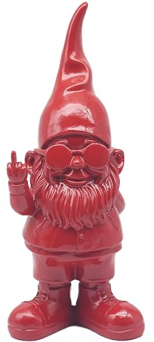 Lesser & Pavey Gnomes Home Decor Figurines & Ornaments For Home & Office | Decorative Home Accessories Statues For Indoor & Outdoor | Lovely Gifts for Women & Men Swearing Red 27 Cm