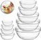 TESIN Glass Mixing Bowls Set of 9, Glass Nesting Bowls Glass Prep Bowls Clear Glass Salad Bowls for Kitchen Prep Salad, Ice Cream, Pasta, Cereal, Fruits