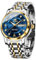 OLEVS Herren Armbanduhr Gold Silber Edelstahl Band Diamanten Herren Uhren Blau Groß Wählscheibe Analoger Quarz Lässig Herrenuhren Stilvolle Leuchtend Wasserdicht Mit Datum Herrenuhr