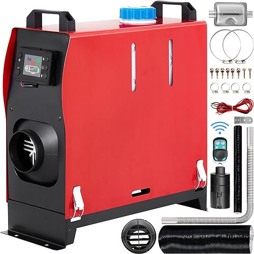 Furvveerr Chauffage Diesel 12V Réchauffeur d'air Diesel Chauffage Diesel Tout-en-Un Portable 8KW Consommation de Carburant 0,18 à 0,48 Contrôle Intelligente LCD Pour Camping Car,Camion,Voiture,etc.