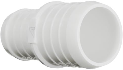 51mm > 38mm (2 > 1 1/2) White Pipe Corrugated Reducing Joiner PVC Barbed Straight Tube Adapter Hose Reducer Fitting Coupling Adapter