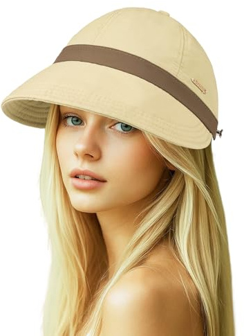 TAGVO Damen Sonnenhut mit breiter Krempe, wasserdicht, schnell trocknend, faltbar, leicht, ideal für Outdoor & Reisen