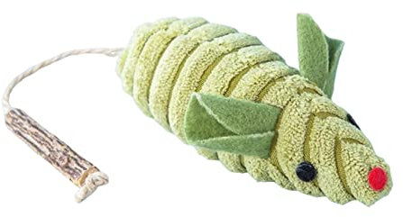 Ronyme Jouets pour Chat Interactifs, Modèle Souris, Peluches pour Animaux, Vert