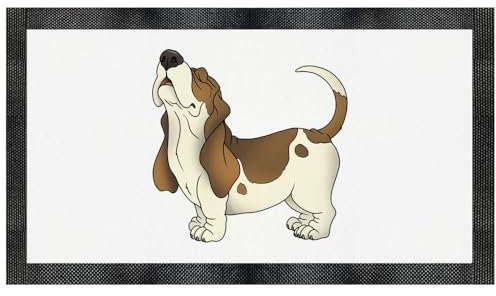 'Basset Hound Howl' Pet Feeding Mat (PM00028681)