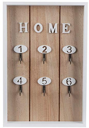 Mtlavishness Porte Clés Mural en Bois Solution De Rangement Pratique Et Décorative pour Salon Couloir Chambre Et Bureau 20 X 30 X 3 Cm